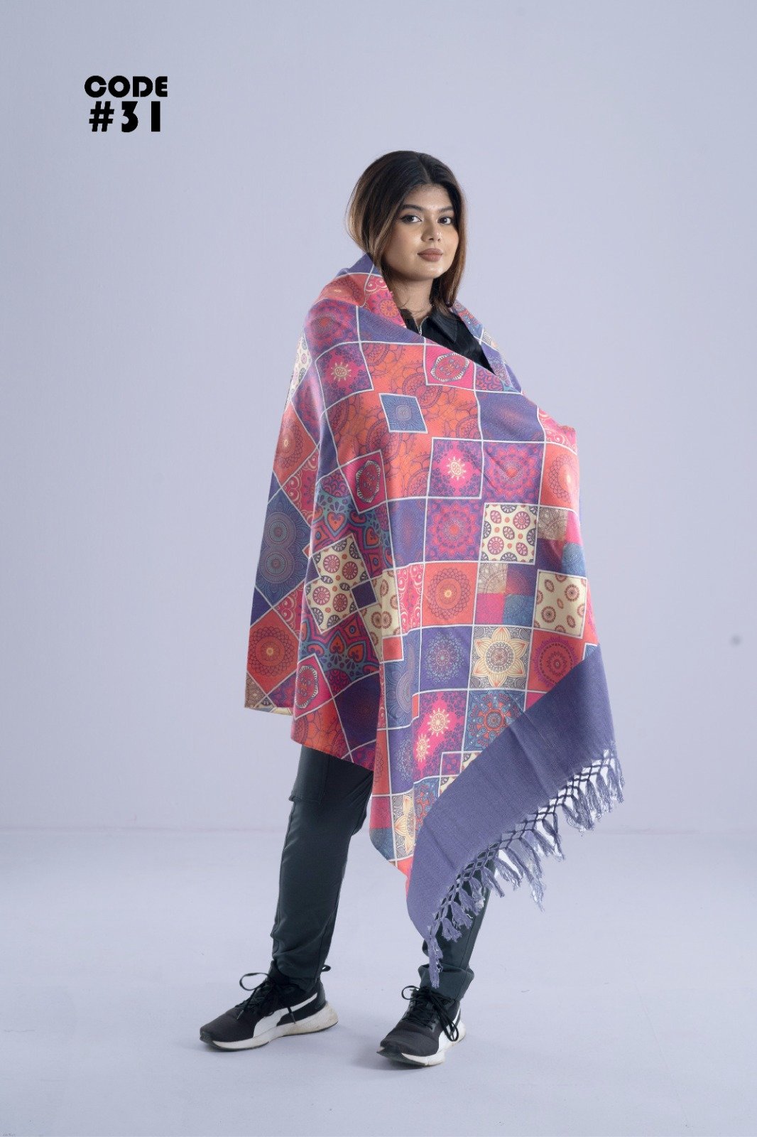 Elegant Digital Print Woolen Shawl-0031